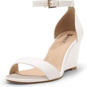 Women's Wedge Heels Sandals 3 Inch Ankle Strap Open Toe Dress Wedding Shoes